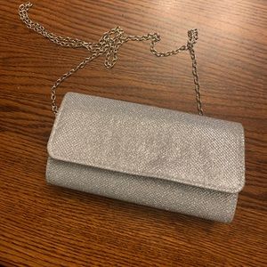 Silver clutch purse